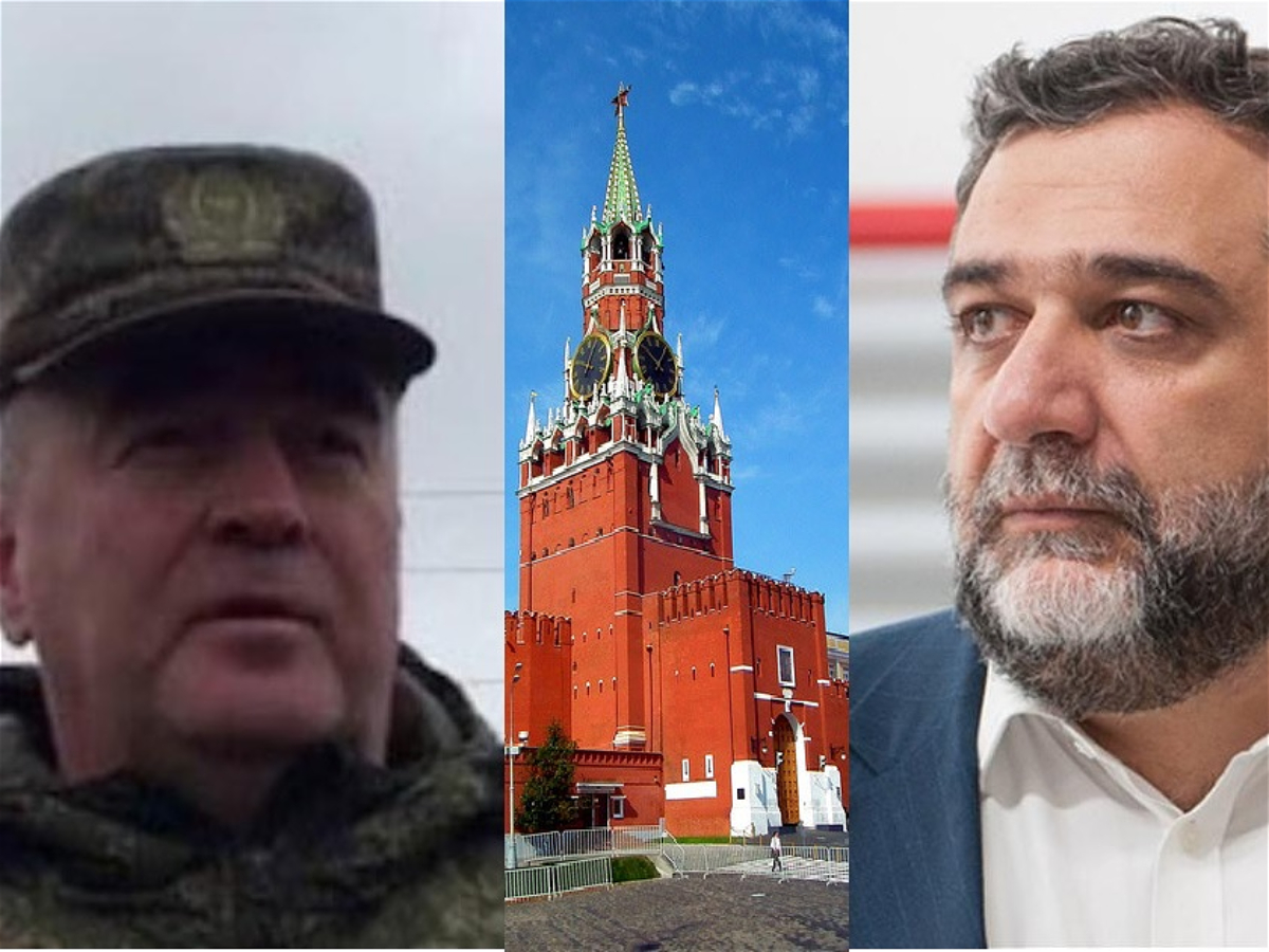 Rusiya sülhməramlılarının komandanı general Volkov Xankəndidə Ruben Vardanyanla 