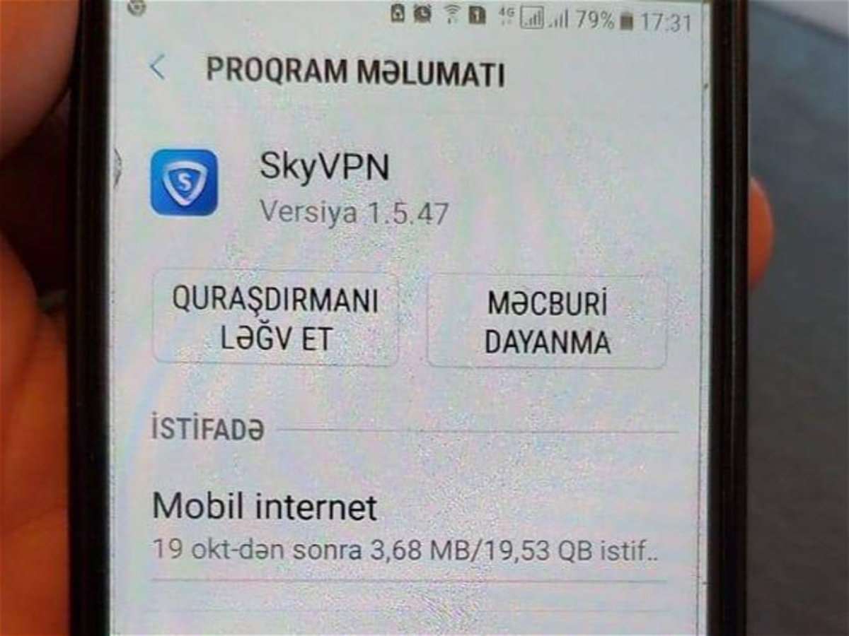 Casusluq məqsədi üçün istifadəyə verilən VPN tətbiqi barədə 