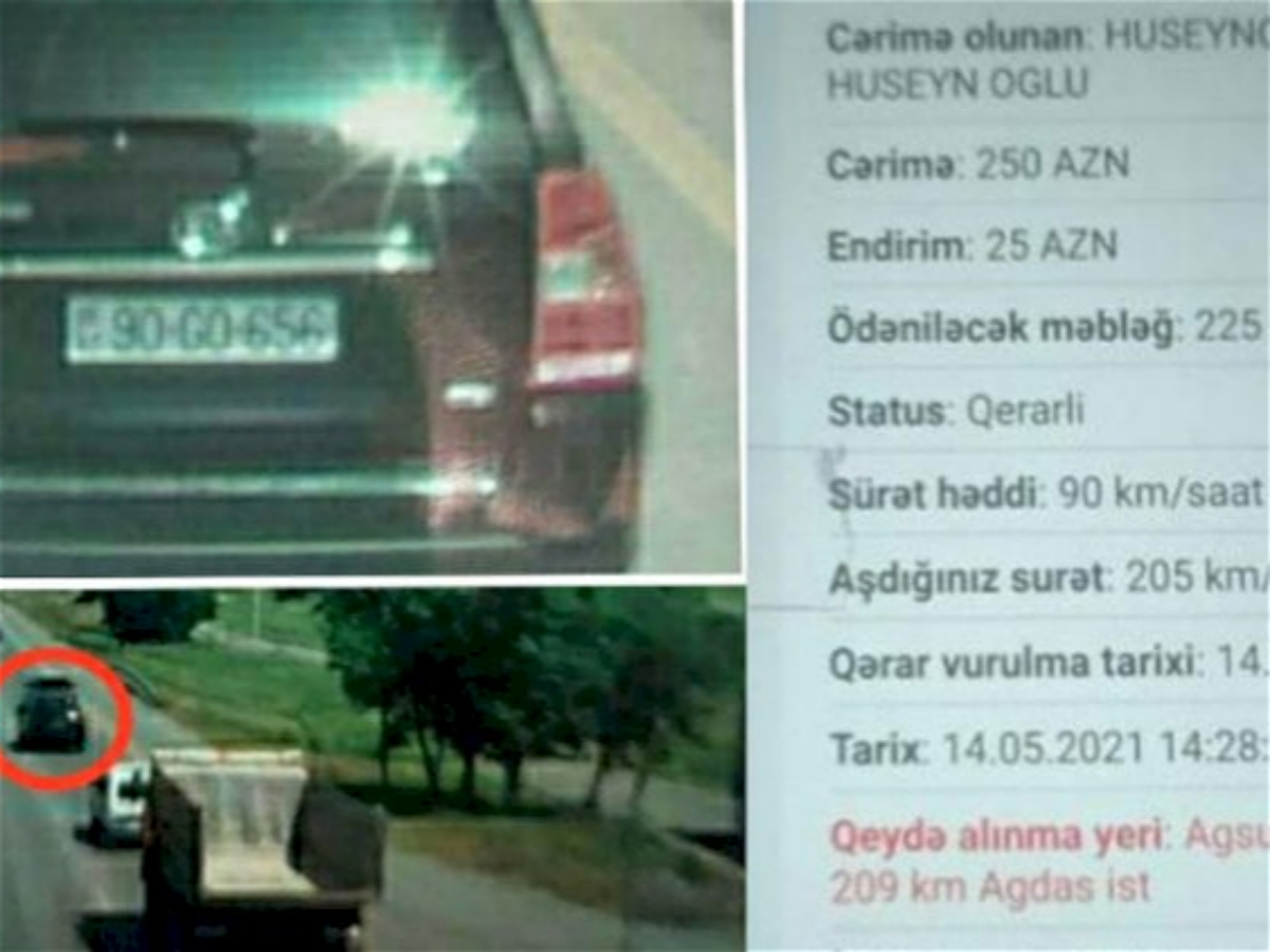 DYP-dən daha bir özbaşınqlıq: "Sürücü 205 sürətlə radara "düşdü", 250 manat cərimə olundu" 