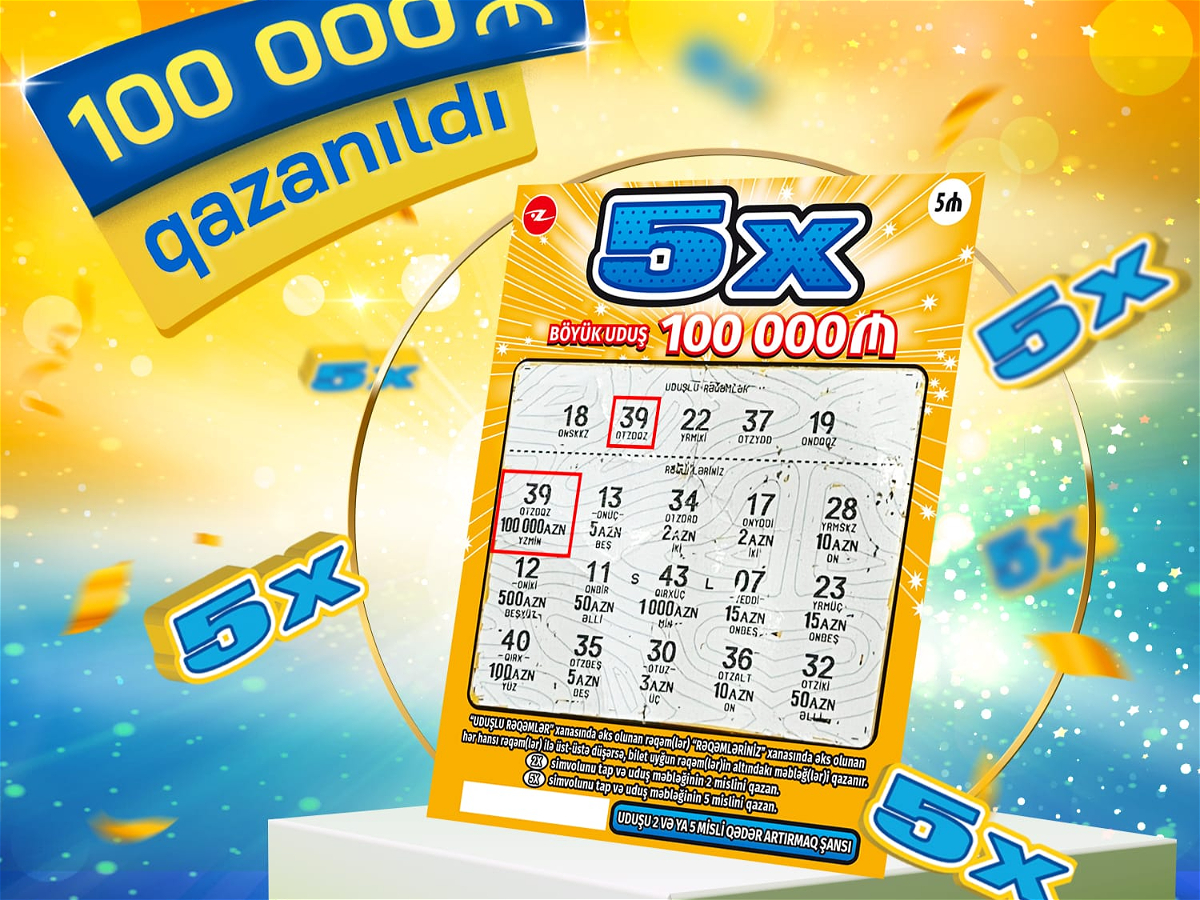 "5X" ani lotereyasında 100 000 manat qazanıldı 